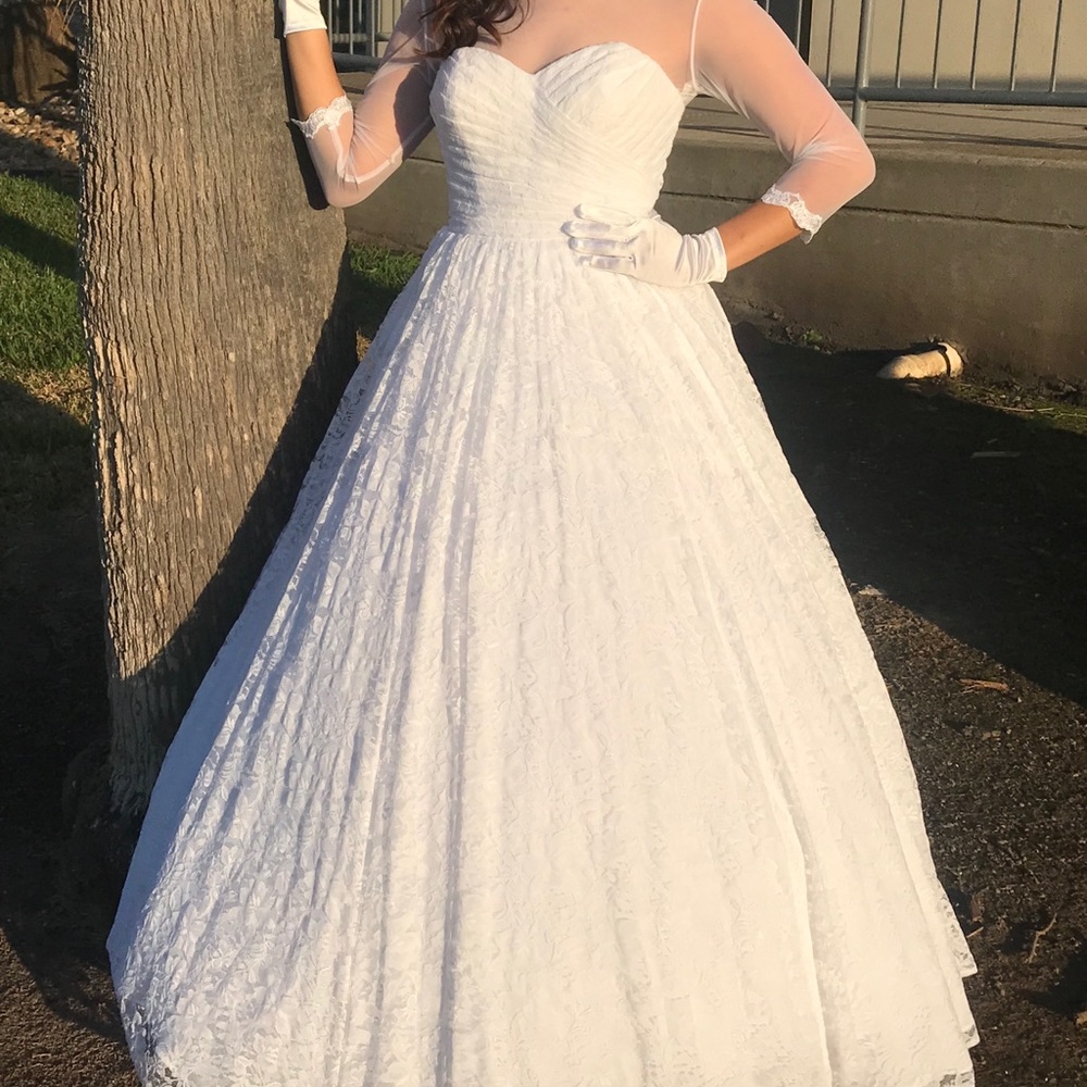 David’s Bridal Lace Ball Gown